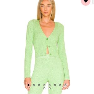Lovers and friends green cardigan from revolve!